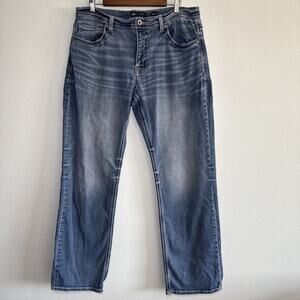 BKE Tyler Buckle Mens 36x34 Jeans Medium Wash Blue Denim Boot Stretch